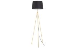 Collection Trilby Brushed Brass Tripod Floor Lamp - Black.